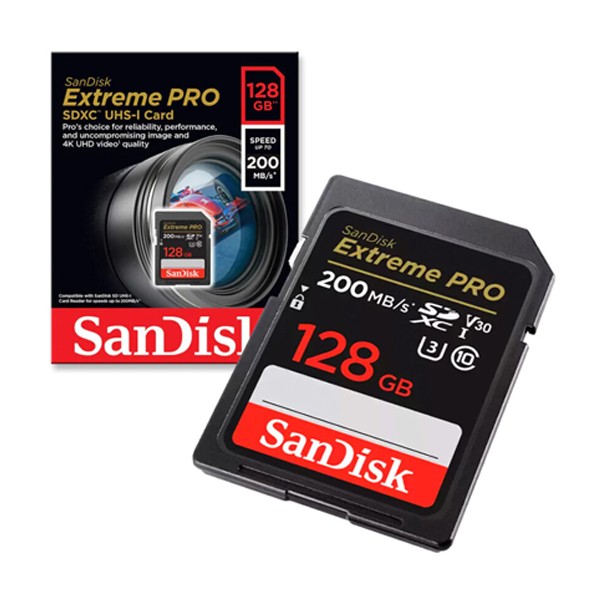 SanDisk Extreme Pro 128GB 200 MB/s SDXC UHS-1 Memory Card