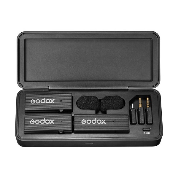 Godox MoveLink Mini UC 2-Person Wireless Microphone System for Cameras & Mobile Devices (2.4 GHz, Classic Black)