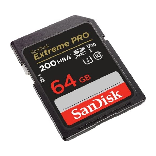 SanDisk Extreme Pro 64 GB 200 MB/s SDXC UHS-1 Memory Card