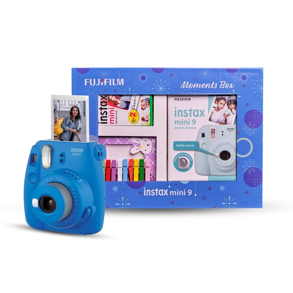Fujifilm Instax Mini 9 Instant Camera Moments Box with 20 Shots(Cobalt Blue)