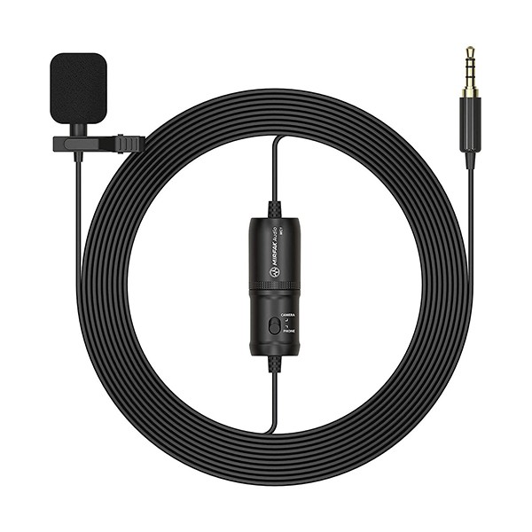 MIRFAK MC1 Lavalier Microphone for Use with DSLR, Camcorder, Mobile Phone, PC, and Audio Recorders