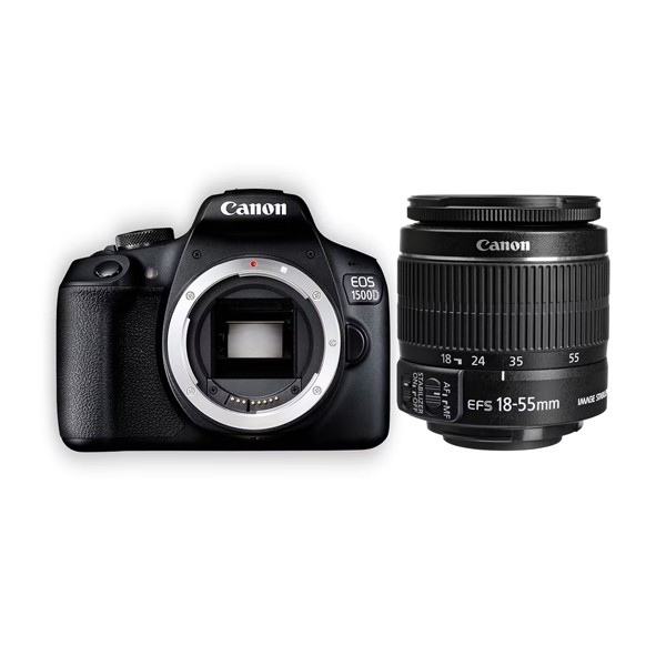 Canon EOS 1500D DSLR Camera Body with 18-55 Mm IS II Lens (Black)