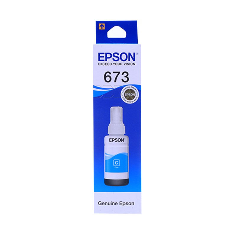 Epson T673 cyan ink bottle