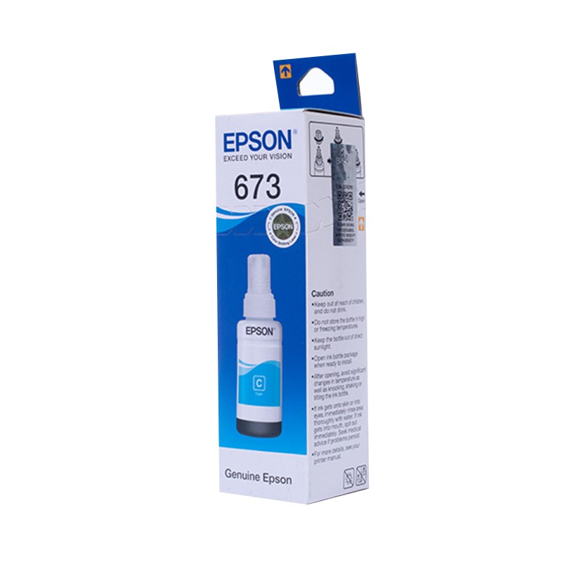 Epson T673 cyan ink bottle