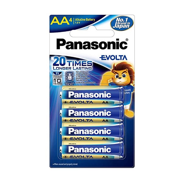 Panasonic EVOLTA Alkaline AA Battery, Pack of 4