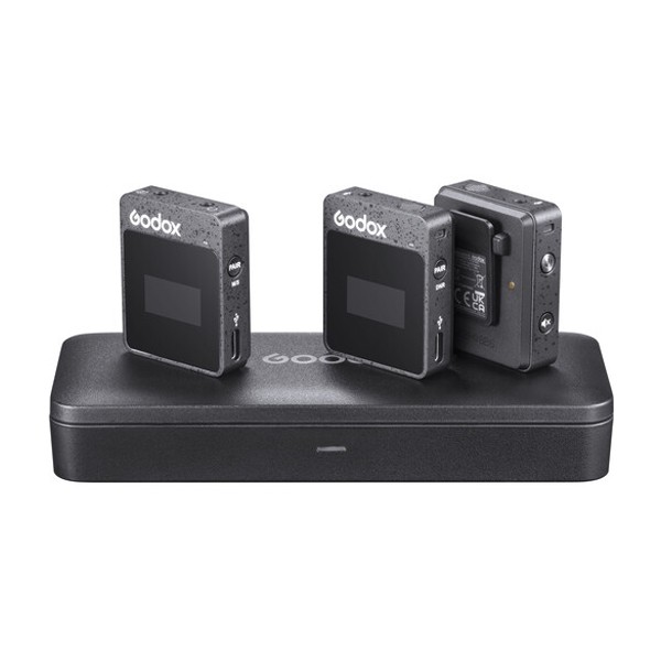 Godox MoveLink II M2 Compact 2-Person Wireless Microphone System for Cameras & Smartphones with 3.5mm (2.4 GHz, Black)