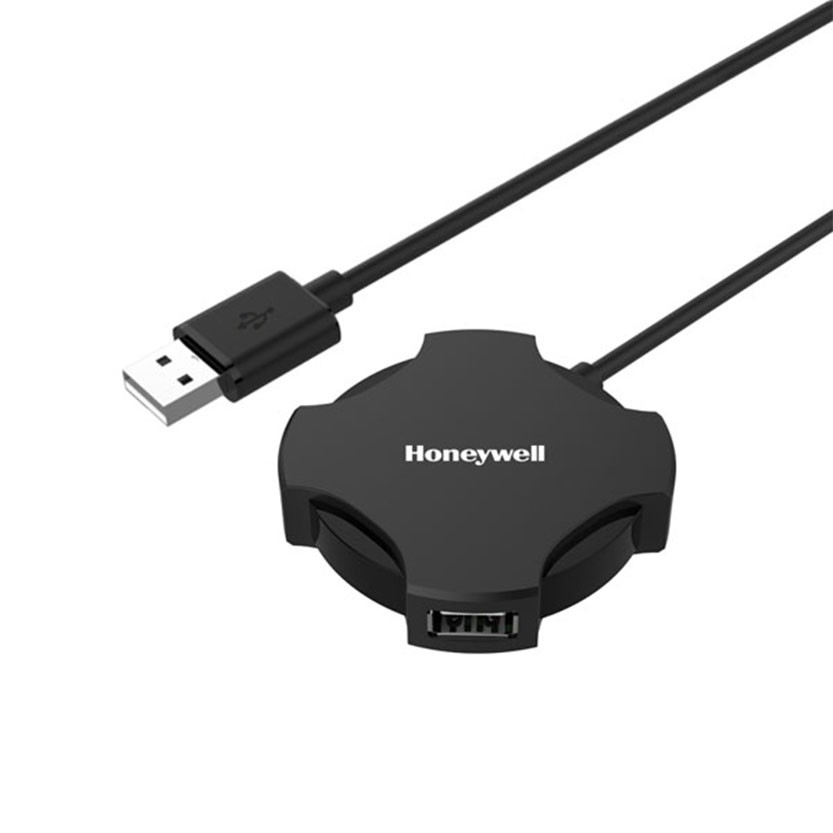 Honeywell 4 Port USB Non Powered Hub 2.0 Black 1.2M Length Cable, 90 Gram (HC000011/LAP/NPH/4U/BLK)