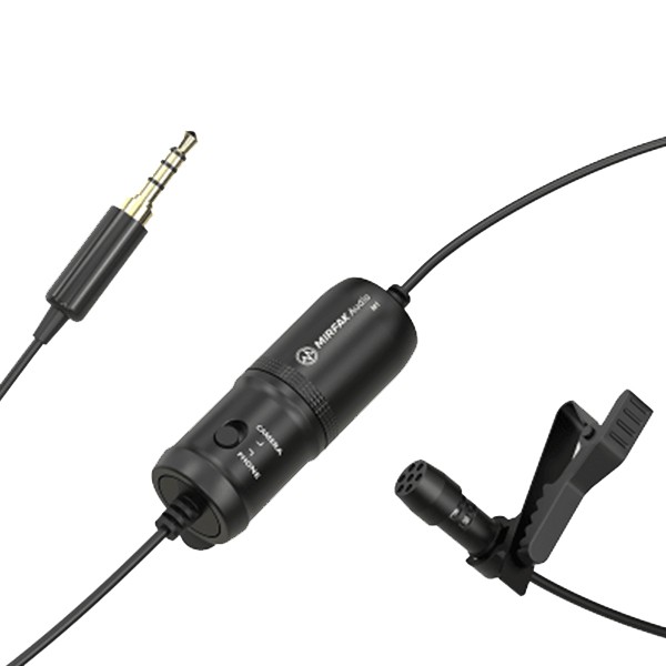 MIRFAK MC1 Lavalier Microphone for Use with DSLR, Camcorder, Mobile Phone, PC, and Audio Recorders